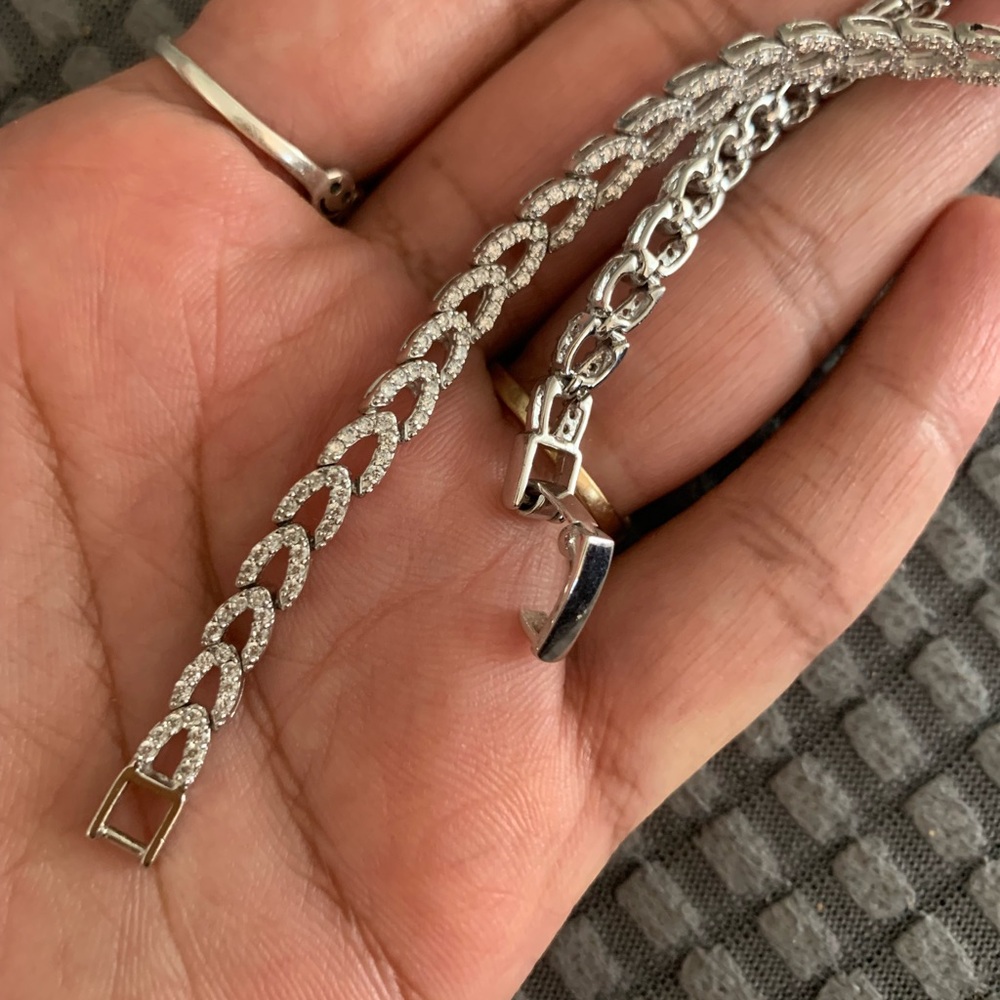 925/14k White Sapphires Bracelet